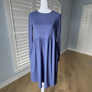 DB Moon Blue Long Sleeved Dress with Pockets Size M NWT